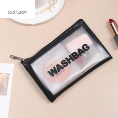 Pu Transparent Three Piece Makeup And Wash Bag Large Capacity - Otaj Gifts