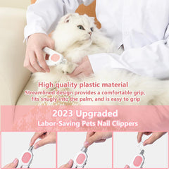 Dog And Cat Nail Clippers, Pet Nail Trimmers With LED Light, And Circular Cut-hole Cat Paw Cutter Dogs Nail Cutter Avoid Excessive Cutting - Otaj Gifts