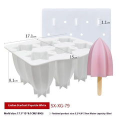 6-piece Spiral Ice Cream Silicone Food Grade Mold with Cover - Otaj Gifts