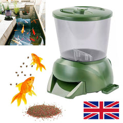 UK AUTOMATIC POND FISH FEEDER HOLIDAY KOI FEED FOOD TIMER AUTO PELLET DISPENSER - Otaj Gifts