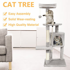 Large 4-story Cat Climbing Frame Cat Scratching Post Kitten Activity Center UK - Otaj Gifts