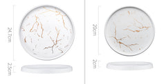 Nordic Style Marble Plate Household Ceramic Dish - Otaj Gifts