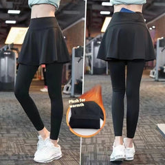 Fake Two-piece Sport Pants Ankle-tied Fitness Pantskirt - Otaj Gifts