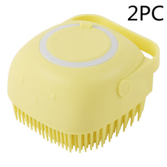 Silicone Dog Bath Massage Gloves Brush Pet Cat Bathroom Cleaning Tool Comb Brush For Dog Can Pour Shampoo Dog Grooming Supplies - Otaj Gifts