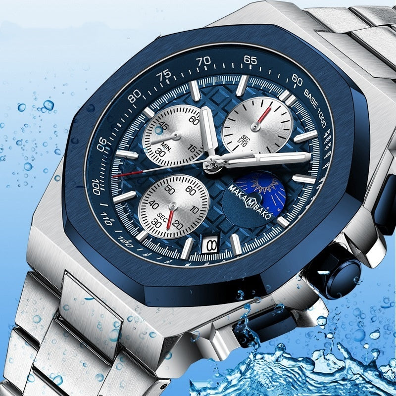 Sun Moon Star Multi-function Waterproof Watch Men - Otaj Gifts