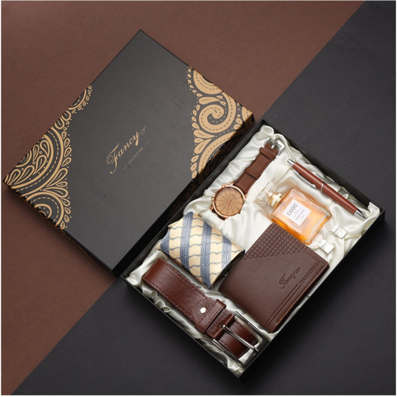 Cross-border Watch Gift Box Holiday Birthday Gift Practical Simple Men's Large Dial Watch Gift Suit - Otaj Gifts