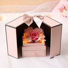 Mothers Day Gift Pink Double Door Rose Gift Box Jewelry Creative Decorate Boxs - Otaj Gifts