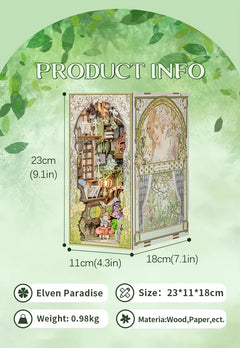 CuteBee 3D Wooden Dollhouse Elven Paradise Handmade Craft With LED Night Light Building Model Toys Book Nook Kit - Otaj Gifts