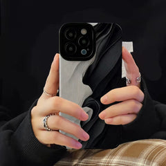 Wave Pattern Veneer Phone Case - Otaj Gifts