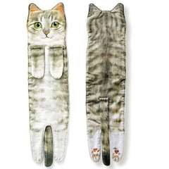 Cat Hand Towels Long Cat Shape Wipe Handkerchiefs Bath Towels For Bathroom Kitchen - Otaj Gifts