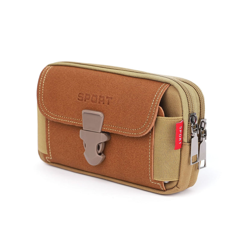 Men's 6.5 Inch Multifunctional Vertical Canvas Mobile Phone Waist Bag - Otaj Gifts