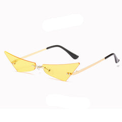Trendy Men And Women Sun Glasses Retro Triangle European And American Cat Eye Disco Instafamous Sunglasses - Otaj Gifts