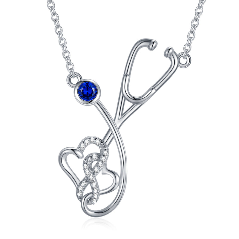 925 Sterling Silver Stethoscope Nurse Necklace - Otaj Gifts