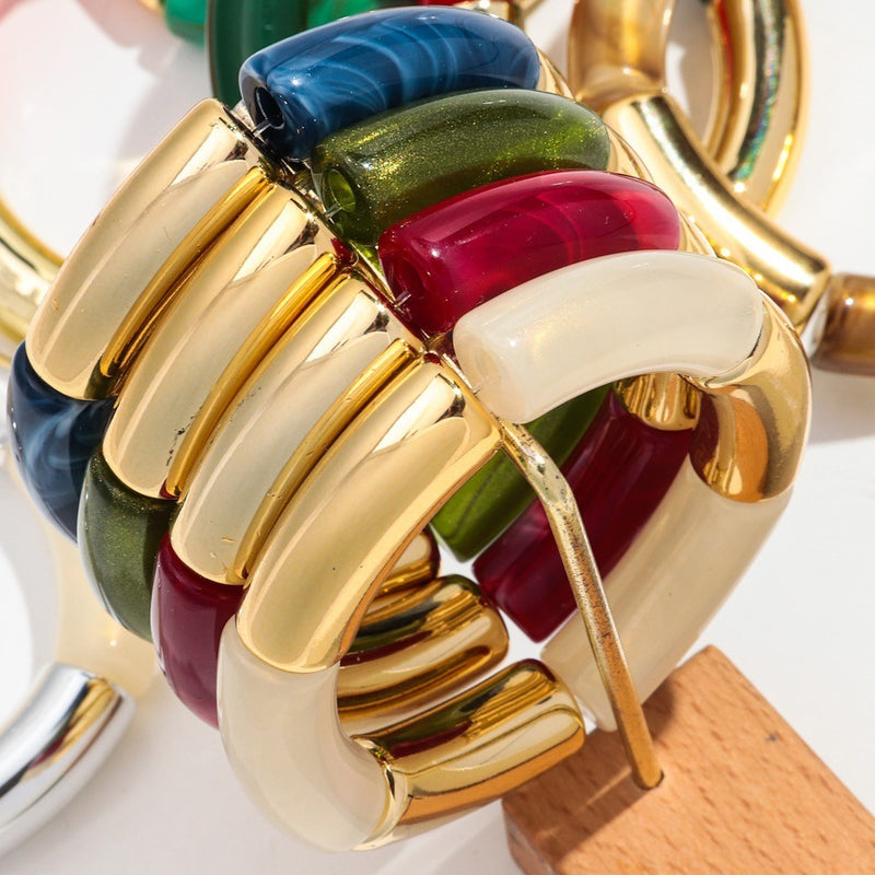 Fashion Bracelet Acrylic Gold Powder Plus Gold Ladies - Otaj Gifts