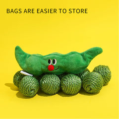 3PCS Cat Toy Balls, Interactive Pet Play Balls Sisal Rope Scratching Chew Ball Toy With Rustling Sound Pea Pod Storage For Indoor Kitten Training Hunting - Otaj Gifts