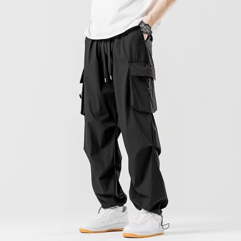 Loose Straight Cargo Pants Wide-leg Pants Men - Otaj Gifts