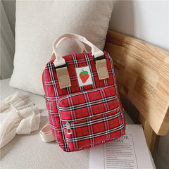 Fashion Mini cartoon checked children's backpack - Otaj Gifts
