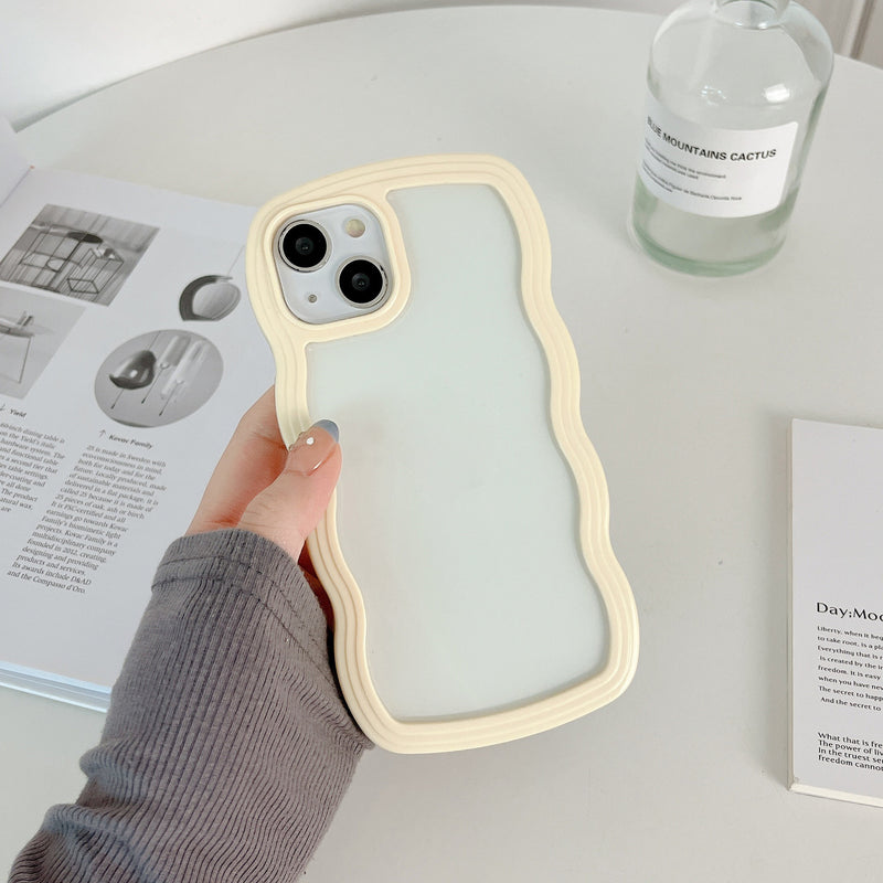 Wave Border Solid Color Phone Case Cover - Otaj Gifts