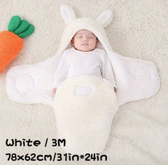 Super Soft Baby Sleeping Bag Fluffy Fleece Newborn Blanket Swaddle Blankets, Unisex Baby Wrap For Newborn Baby Boys Girls With Head-Protecting & Head-Supporting Function, Wearable Swaddle Sleep Sack - Otaj Gifts