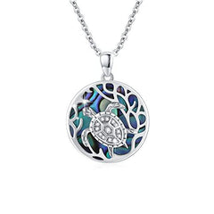 925 Sterling Silver Abalone Shell Turtle Pendant Necklace for Women and Ocean Enthusiasts - Otaj Gifts
