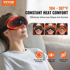Heated Eye Massager Eye Care Device 5 Modes Bluetooth Music Foldable - Otaj Gifts