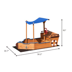 Wooden Sandbox With Storage Bench And Seat, Outdoor Toys For Children Aged 3-8 Years - Otaj Gifts