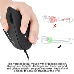 USB Wired Left Hand Vertical Mouse Ergonomic Gaming Mouse Wrist Healthy Mouse - Otaj Gifts