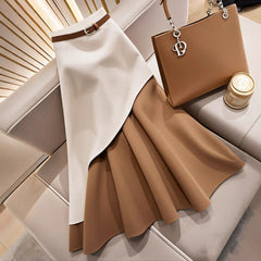 Women's Winter Brown Contrast Skirt - Otaj Gifts