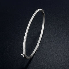 White Gold Plated Bracelet Female Inlaid AAA Zircon Simple - Otaj Gifts