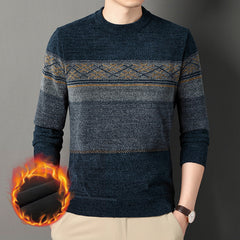Chenille Velvet Padded Sweater Middle-aged Men's Clothing Thick Warm Jacquard - Otaj Gifts