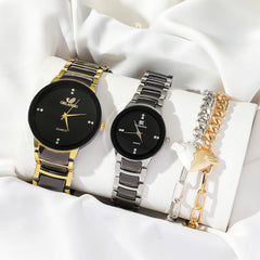 New Fashion Simple All-match Couple Watch Heart Bracelet Suit - Otaj Gifts