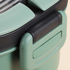 1200ml Bento Lunch Box Double Layer Insulation Lunch Box Container with Fork Spoon for Students Office Workers Green - Otaj Gifts