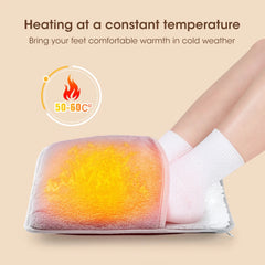 Winter Electric Foot Heating Pad USB Charging Soft Plush Washable Foot Warmer Heater Improve Sleeping Household Foot Warming Mat Electric Foot Warmer With Dual-Sided Heating Elements - Otaj Gifts