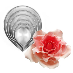 7Pcs/Set Rose Cutter Stainless Steel Water Drop Shape Fondant Flower Molds Petal Stencils Cutter Cake Decoration Tools - Otaj Gifts