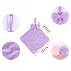 Coral velvet bow absorbent towel - Otaj Gifts