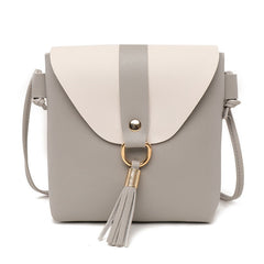 New Korean version of the contrast color female shoulder diagonal package PU soft face ladies bag - Otaj Gifts