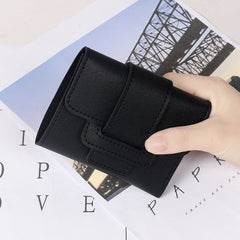 Pure Color Drawstring Tri-fold Ladies Purse Women's Coin Purse Clutch - Otaj Gifts
