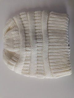 Mixed Color Knitted Wool Hat Ladies Non-labeled Ponytail Hat - Otaj Gifts