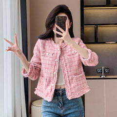 Classic Style Tweed Cardigan Coat For Women - Otaj Gifts