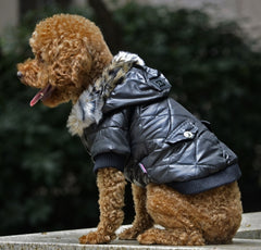 Cross-border pet supplies pet clothes dog clothes autumn and winter fur collar coat pet dog clothing - Otaj Gifts