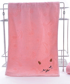 Bamboo Fiber Kitten Face Bath Towels - Otaj Gifts