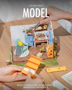 ROBOTIME Rolife Mengyu Flower Minature House DIY Building Toys With LED Light For Gifts DG163 - Otaj Gifts