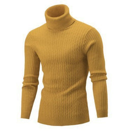 Men's Sweater Casual Retro Twisted Flower Turtleneck Knitting - Otaj Gifts