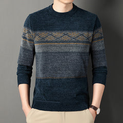 Chenille Velvet Padded Sweater Middle-aged Men's Clothing Thick Warm Jacquard - Otaj Gifts