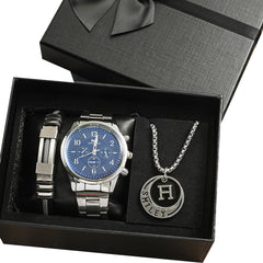 Men's Business Gift Holiday Birthday Gift Bracelet Necklace Watch Suit - Otaj Gifts