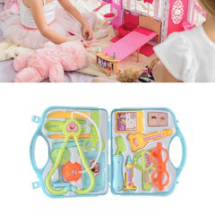 15pcs Doctor Toy Light Blue Educational Cleanable Roles Play Games Kids Pretend Stethoscope Toys Kits - Otaj Gifts