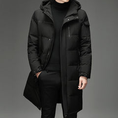 Down Jacket Fashion Long Stand-up Collar Zipper Thermal Cardigan Coat - Otaj Gifts