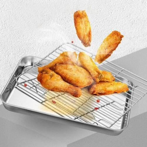 Stainless Steel Baking Pan Toaster Oven Pans Grid Baking Dish BBQ Cookie Cake - Otaj Gifts