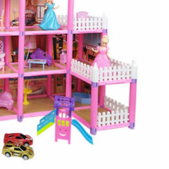 278pcs Doll House Building Toys DIY Brain Training Doll House Castle Building Kit for Girls Pink - Otaj Gifts