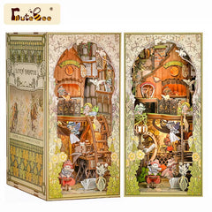 CuteBee 3D Wooden Dollhouse Elven Paradise Handmade Craft With LED Night Light Building Model Toys Book Nook Kit - Otaj Gifts